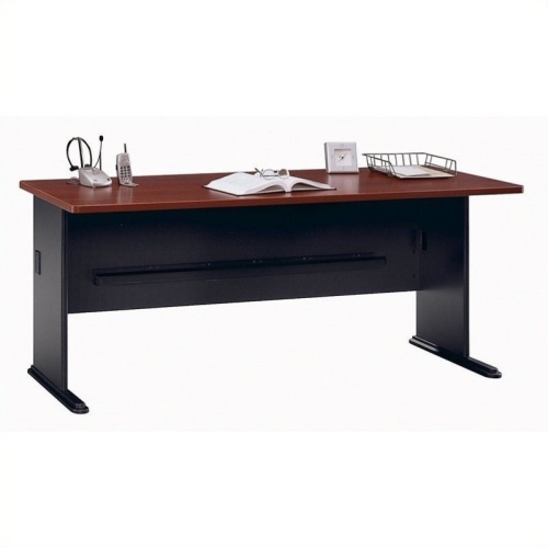 BBF  Series A 72W Office Desk In Hansen Cherry And Galaxy - Engineered Wood