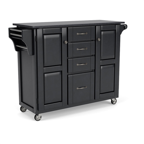Homestyles Create-a-Cart Wood Kitchen Cart in Black
