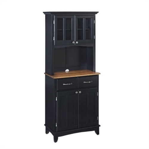 Homestyles Buffet of Buffets Wood Buffet with Hutch in Black