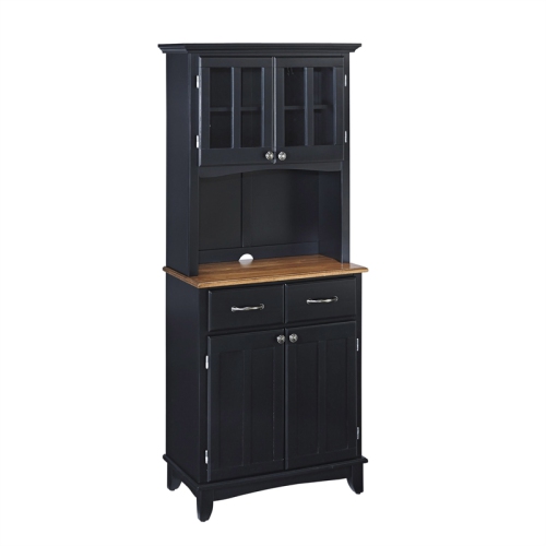 Homestyles Buffet of Buffets Wood Buffet with Hutch in Black