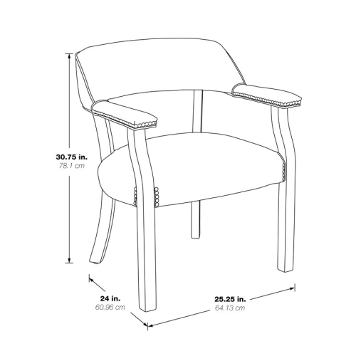 Traditional Guest Chair in Oxblood Red Vinyl