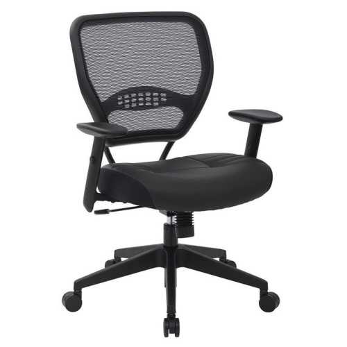 OFFICE STAR Professional Dark Air Grid Back Managers Office Chair Black Eco Leather Seat Great Chair, Great Price