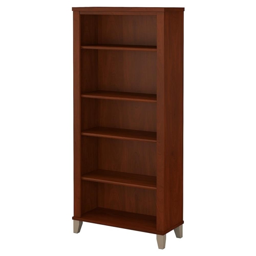 Bush Furniture Somerset 5 Shelf Bookcase in Hansen Cherry - Eng Wood