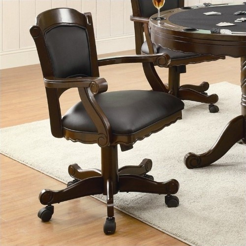 COASTER  Turk Arm Armchair With Casters - Tobacco