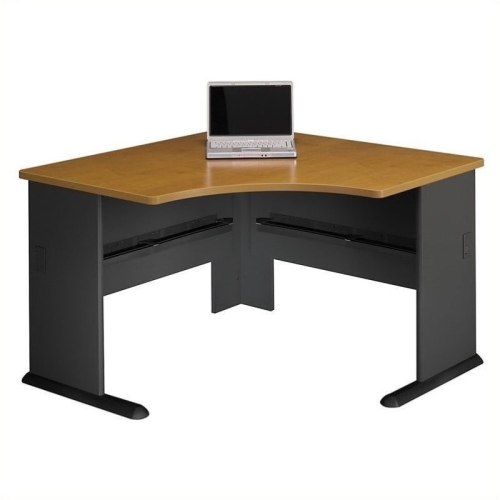 BBF  Series A 48W Corner Desk In Natural Cherry And Slate - Engineered Wood Perfect For A Small Or Large Office