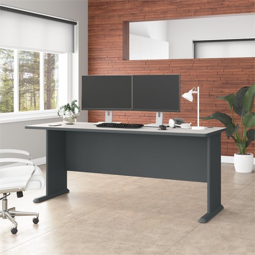 Series A 72W Office Desk in Slate and White Spectrum - Engineered Wood