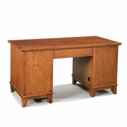 Homestyles Arts & Crafts Wood Pedestal Desk in Brown
