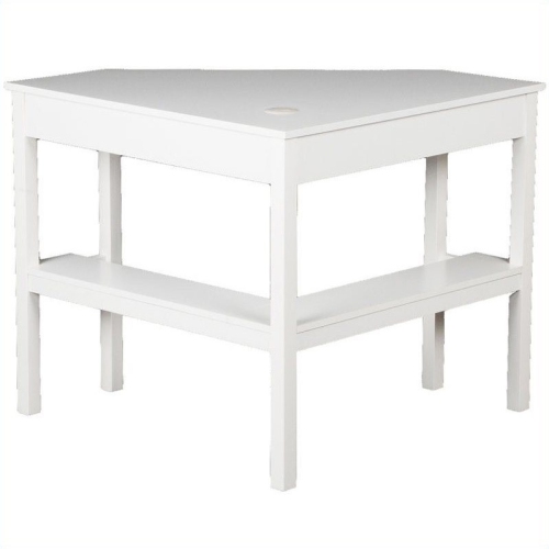 SEI Furniture Alexander Corner Computer Desk in White