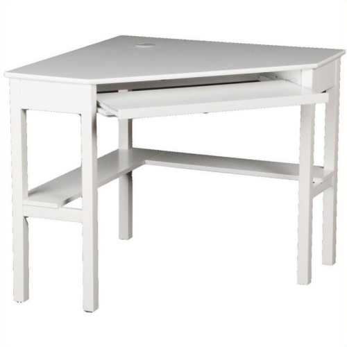 SEI Furniture Alexander Corner Computer Desk in White