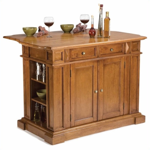 Homestyles Americana Wood Kitchen Island in Brown