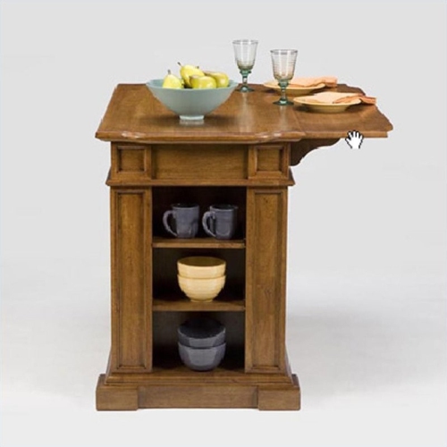 Homestyles Americana Wood Kitchen Island in Brown