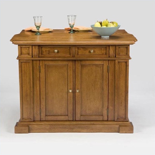 Homestyles Americana Wood Kitchen Island in Brown