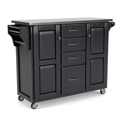 Homestyles Create-a-Cart Wood Kitchen Cart in Black