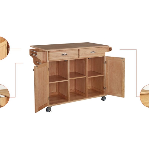 Homestyles General Line Wood Rolling Kitchen Cart in Brown