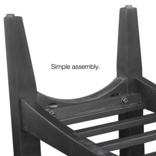 Leick Furniture Wood Mission Wine Stand with Storage Drawers in Black