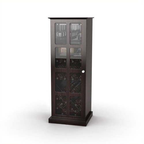Atlantic Inc Windowpane 24 Wine Cabinet In Espresso