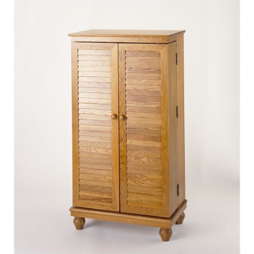 leslie dame 40" library style multimedia storage cabinet in oak