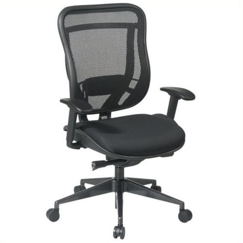 Big and Tall Executive Black High Back Chair with Breathable Mesh in Gun Metal