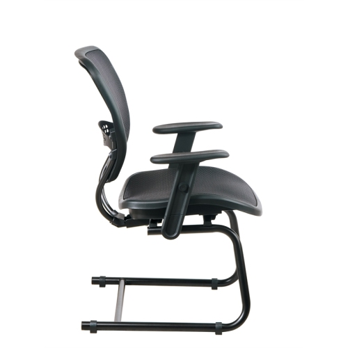 AirGrid Seat and Back Deluxe Visitors Guest Chair in Black Fabric