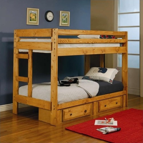 COASTER  Wrangle Hill Twin Over Twin Rustic Country Bunk Bed - Twin (Single) - Amber Wash Finish