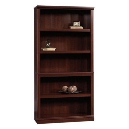 Sauder 5 Modern styled Wood Shelf Bookcase in Select Cherry Finish