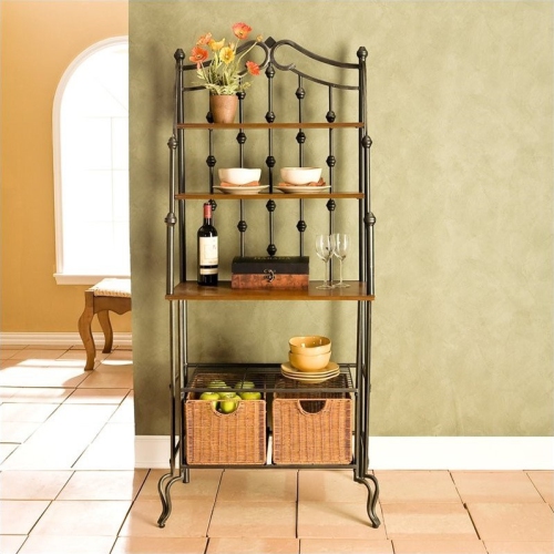 SOUTHERN ENTERPRISES  Sei Furniture Carlsbad Baker's Rack In In Black