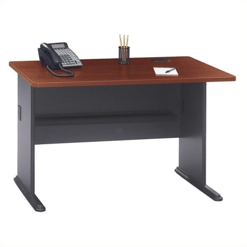 BBF  Series A 48W Office Desk In Hansen Cherry And Galaxy - Engineered Wood