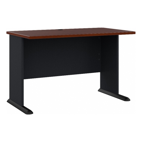 Series A 48W Office Desk in Hansen Cherry and Galaxy - Engineered Wood