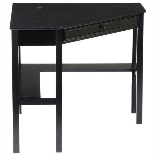 SEI Furniture Alexander Corner Computer Desk in Painted Black