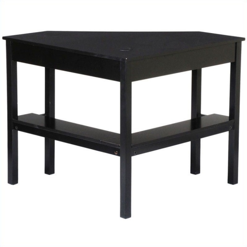 SEI Furniture Alexander Corner Computer Desk in Painted Black