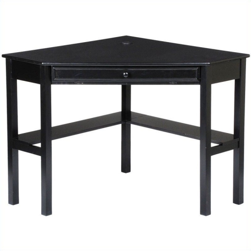 SEI Furniture Alexander Corner Computer Desk in Painted Black