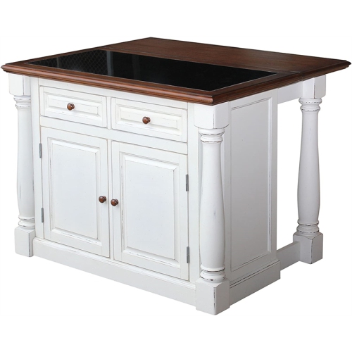 Homestyles Monarch Wood Kitchen Island Set in Off White