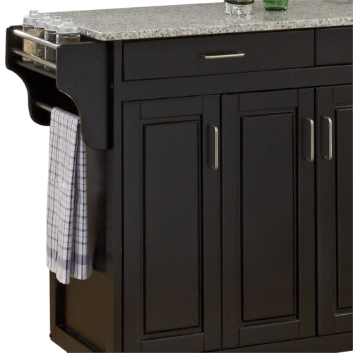 Homestyles Create-a-Cart Wood Kitchen Cart in Black