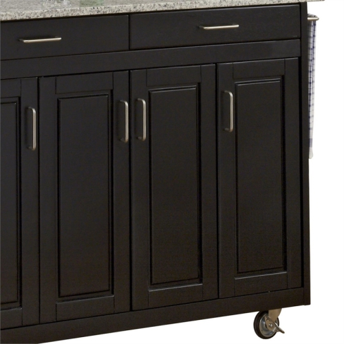 Homestyles Create-a-Cart Wood Kitchen Cart in Black