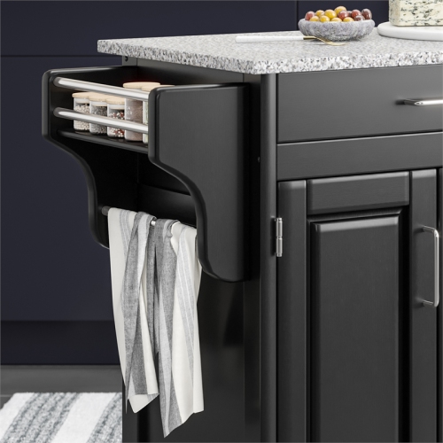 Homestyles Create-a-Cart Wood Kitchen Cart in Black