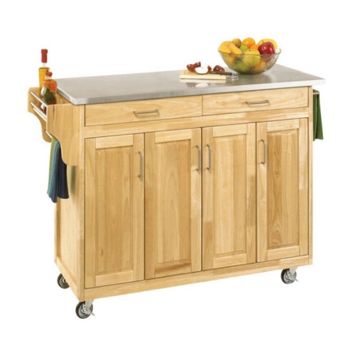 Homestyles Create-a-Cart Wood Rolling Kitchen Cart in Brown