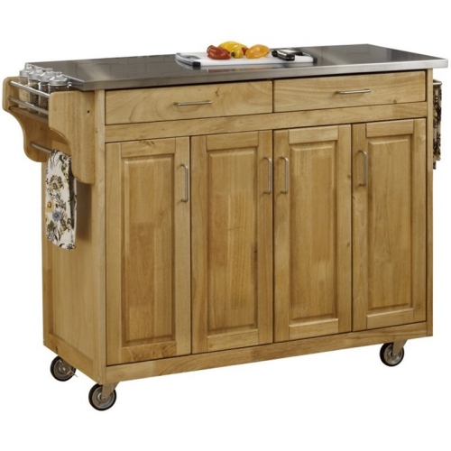 Homestyles Create-a-Cart Wood Rolling Kitchen Cart in Brown