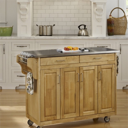 Homestyles Create-a-Cart Wood Rolling Kitchen Cart in Brown