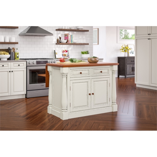 Homestyles Monarch Wood Kitchen Island in Off White