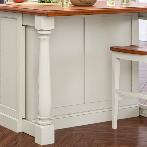 Homestyles Monarch Wood Kitchen Island in Off White