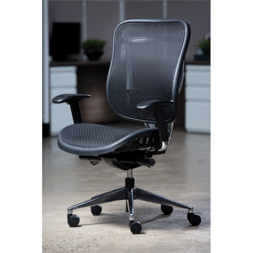 Big and Tall Executive Black High Back Chair with Mesh Fabric Back and Mesh Seat