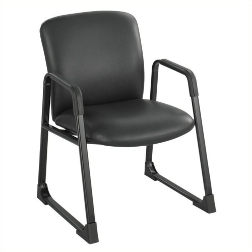 SAFCO  Uber Big And Tall Guest Chair In Vinyl With Sled Base In Black