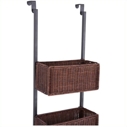 SEI Furniture Hazel Over-the-Door Basket Storage in Espresso