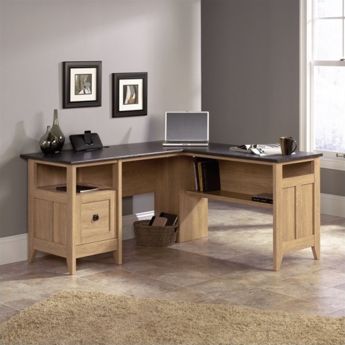 Sauder August Hill L-Desk in Dover Oak