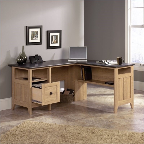 Sauder August Hill L-Desk in Dover Oak