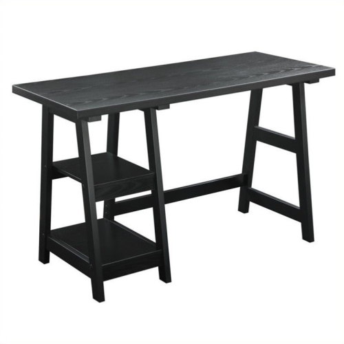 Convenience Concepts Designs2Go Trestle Desk in Black Wood Finish