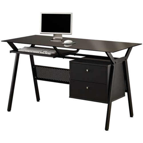 COASTER  2 Drawer Computer Desk In Black And Chrome