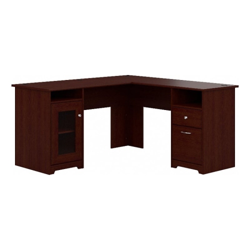 Bush Furniture Cabot 60" L-Shaped Computer Desk in Harvest Cherry