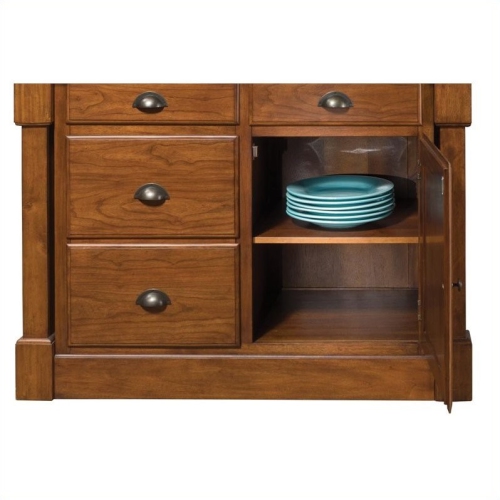 Homestyles Aspen Wood Kitchen Island in Brown