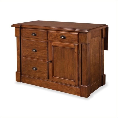 Homestyles Aspen Wood Kitchen Island in Brown